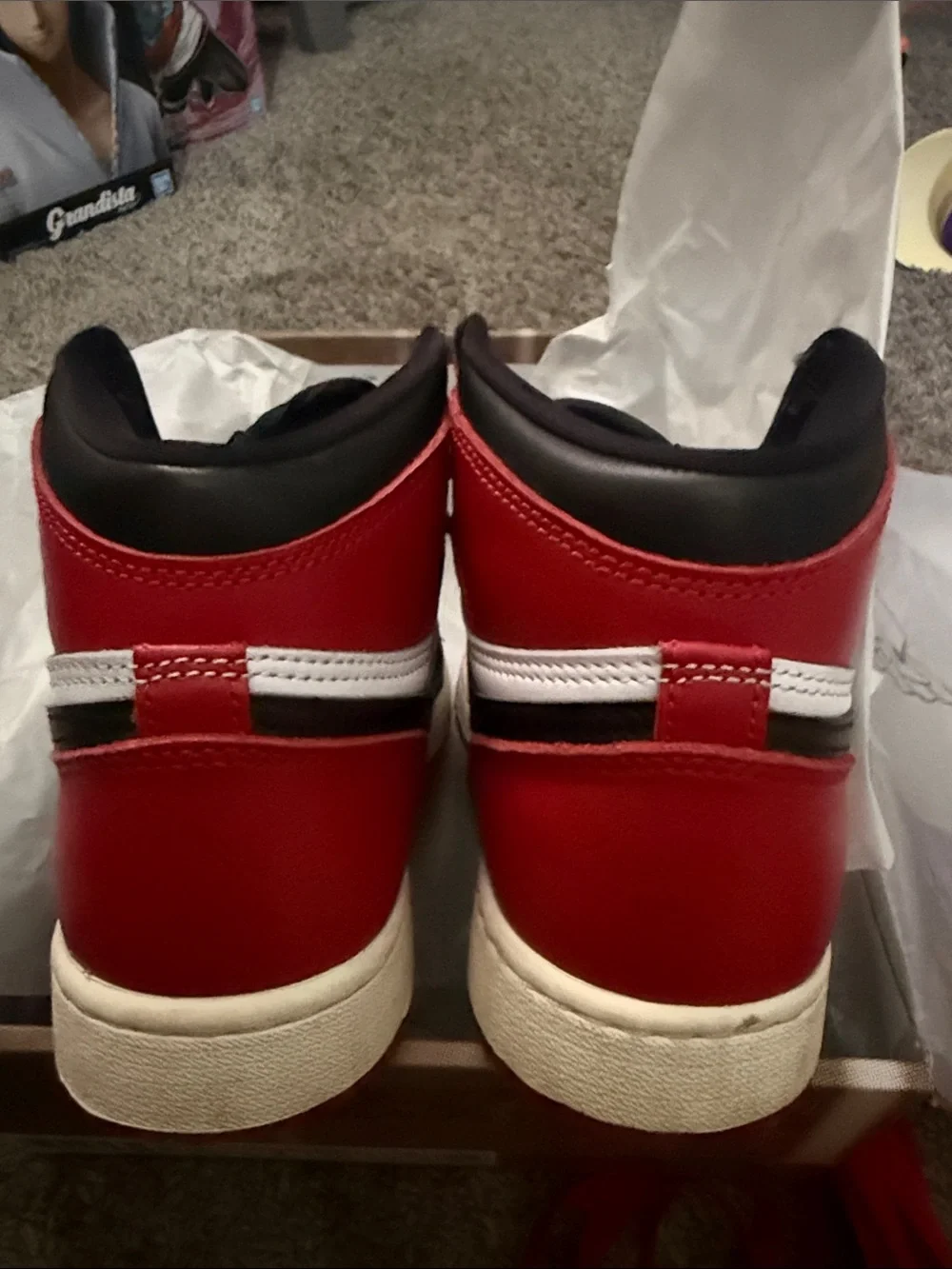 Jordan Kids Red Black White High-Top Sneakers